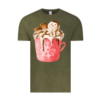 Vintage Olive hotcocoa with snowman  fa element Vintage Tee - FaDigitalArtStudio
