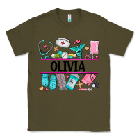 Army Green nurse elements with costom name Classic Tee - AdoDesignShop