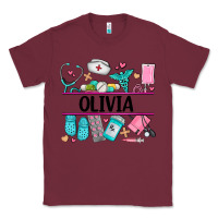 Burgundy nurse elements with costom name Classic Tee - AdoDesignShop