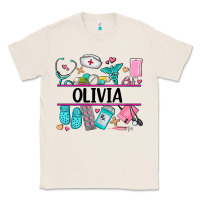 Natural nurse elements with costom name Classic Tee - AdoDesignShop