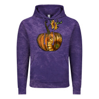 Cloud Purple pumpkin with sunflower Vintage Hoodie - RanaPortraitStore