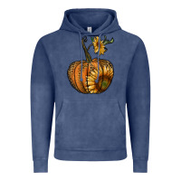 Vintage Denim pumpkin with sunflower Vintage Hoodie - RanaPortraitStore