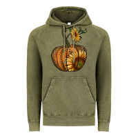 Vintage Olive pumpkin with sunflower Vintage Hoodie - RanaPortraitStore