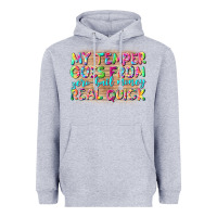 Heather Grey my temper goes from zerobail money real quick Heavyweight Hoodie - NancyCooperArtShop