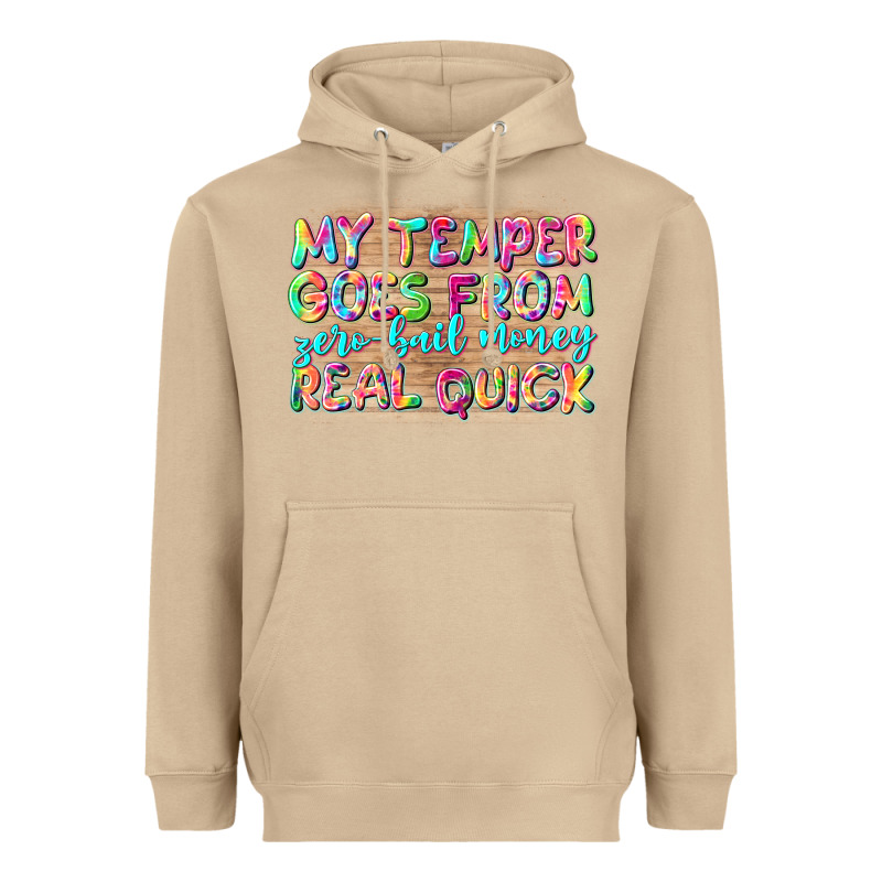 My Temper Goes From Zerobail Money Real Quick Heavyweight Hoodie by NancyCooperArtShop | Teevron