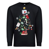 Black nurse christmas tree Premium Sweatshirt - MaliasSmallBusiness