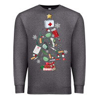 Charcoal Heather nurse christmas tree Premium Sweatshirt - MaliasSmallBusiness