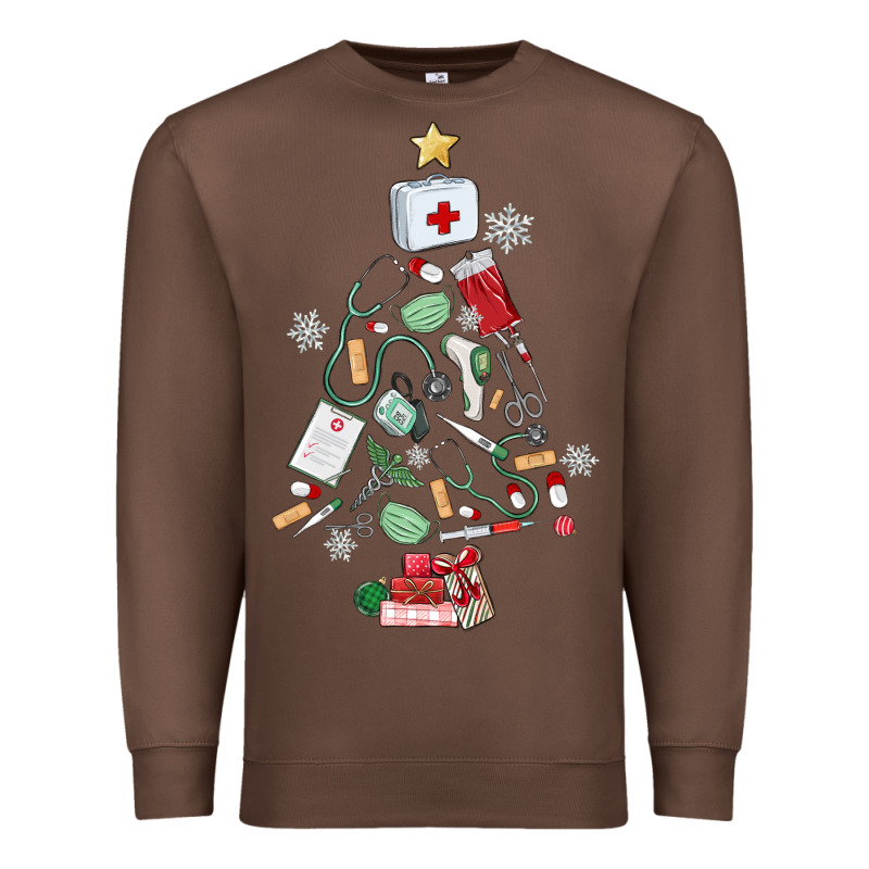 Nurse Christmas Tree Premium Sweatshirt by MaliasSmallBusiness | Teevron