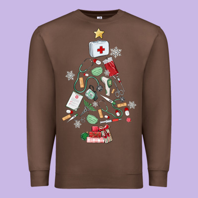 Nurse Christmas Tree Premium Sweatshirt Designed By Maliassmallbusiness