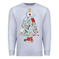 Heather Grey nurse christmas tree Premium Sweatshirt - MaliasSmallBusiness