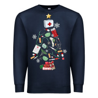 Navy nurse christmas tree Premium Sweatshirt - MaliasSmallBusiness