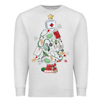 Oatmeal Heather nurse christmas tree Premium Sweatshirt - MaliasSmallBusiness