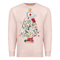 Pale Pink nurse christmas tree Premium Sweatshirt - MaliasSmallBusiness