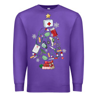 Purple nurse christmas tree Premium Sweatshirt - MaliasSmallBusiness