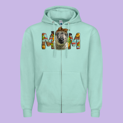 Western Hampshire Sheep Mom Zipper Hoodie Designed By Lillyallendesigns