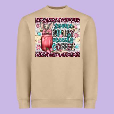 Some Bunny Needs Coffee 20oz Tumbler Heavyweight Sweatshirt Designed By Neo Western