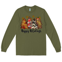 Army Green happy holidays Long Sleeve Tee - JahusDesignShop