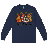 Navy happy holidays Long Sleeve Tee - JahusDesignShop