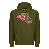 Army Green cowboy hat Premium Hoodie - AdoDesignShop