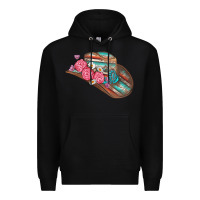 Black cowboy hat Premium Hoodie - AdoDesignShop
