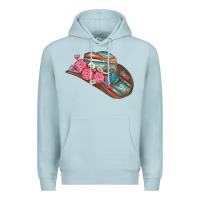 Blue Mist cowboy hat Premium Hoodie - AdoDesignShop