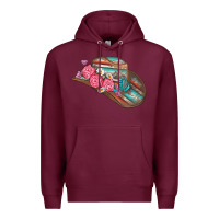 Burgundy cowboy hat Premium Hoodie - AdoDesignShop