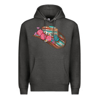 Charcoal Heather cowboy hat Premium Hoodie - AdoDesignShop