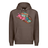 Coffee cowboy hat Premium Hoodie - AdoDesignShop