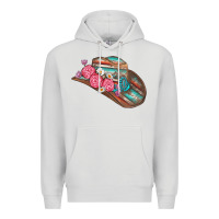 Dove Grey cowboy hat Premium Hoodie - AdoDesignShop