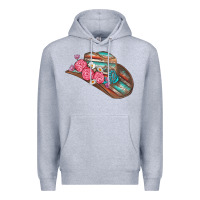 Heather Grey cowboy hat Premium Hoodie - AdoDesignShop