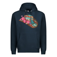 Navy cowboy hat Premium Hoodie - AdoDesignShop