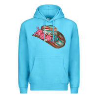 Ocean Blue cowboy hat Premium Hoodie - AdoDesignShop