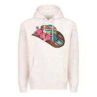 Pale Pink cowboy hat Premium Hoodie - AdoDesignShop