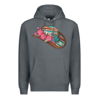 Rock cowboy hat Premium Hoodie - AdoDesignShop