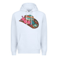 White cowboy hat Premium Hoodie - AdoDesignShop