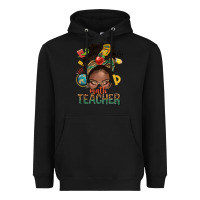 Black math teacher life afro messy bun Heavyweight Hoodie - NancyCooperArtShop