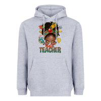 Heather Grey math teacher life afro messy bun Heavyweight Hoodie - NancyCooperArtShop