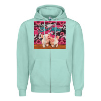 Seafoam be mine valentine's day pigs Zipper Hoodie - Jasminsmagicworld