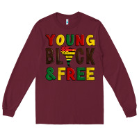 Burgundy young black and free Long Sleeve Tee - Artiststas
