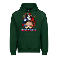 Forest Green Puerto Rico messy bun Urban Hoodie - NancyCooperArtShop
