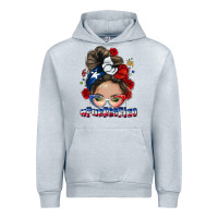 Heather Grey Puerto Rico messy bun Urban Hoodie - NancyCooperArtShop