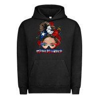 Pigment Black Puerto Rico messy bun Urban Hoodie - NancyCooperArtShop