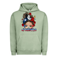 Pigment Oil Green Puerto Rico messy bun Urban Hoodie - NancyCooperArtShop