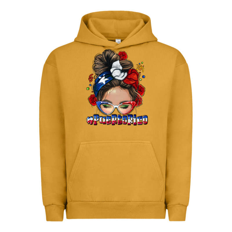 Puerto Rico Messy Bun Urban Hoodie by NancyCooperArtShop | Teevron