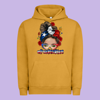 Puerto Rico Messy Bun Urban Hoodie Designed By Nancycooperartshop