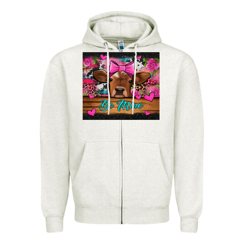 Be Mine Valentine's Day Cow Zipper Hoodie by Jasminsmagicworld | Teevron