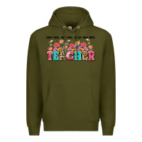 Army Green teach them love them watch them grow teacher Premium Hoodie - Artiststas