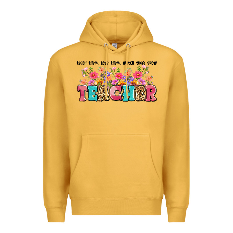 Teach Them Love Them Watch Them Grow Teacher Premium Hoodie by Artiststas | Teevron