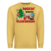 Antique Gold rockin around the classroom Premium Sweatshirt - MaliasSmallBusiness