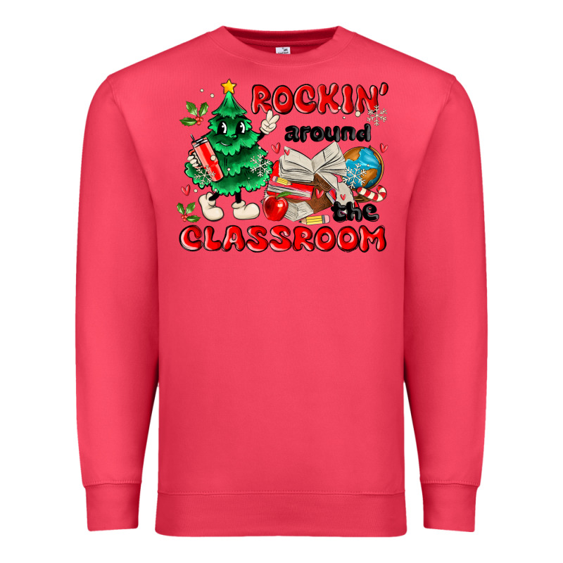 Rockin Around The Classroom Premium Sweatshirt by MaliasSmallBusiness | Teevron